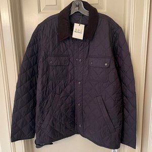 Quilted Barbour Jacket, Medium, Navy Blue